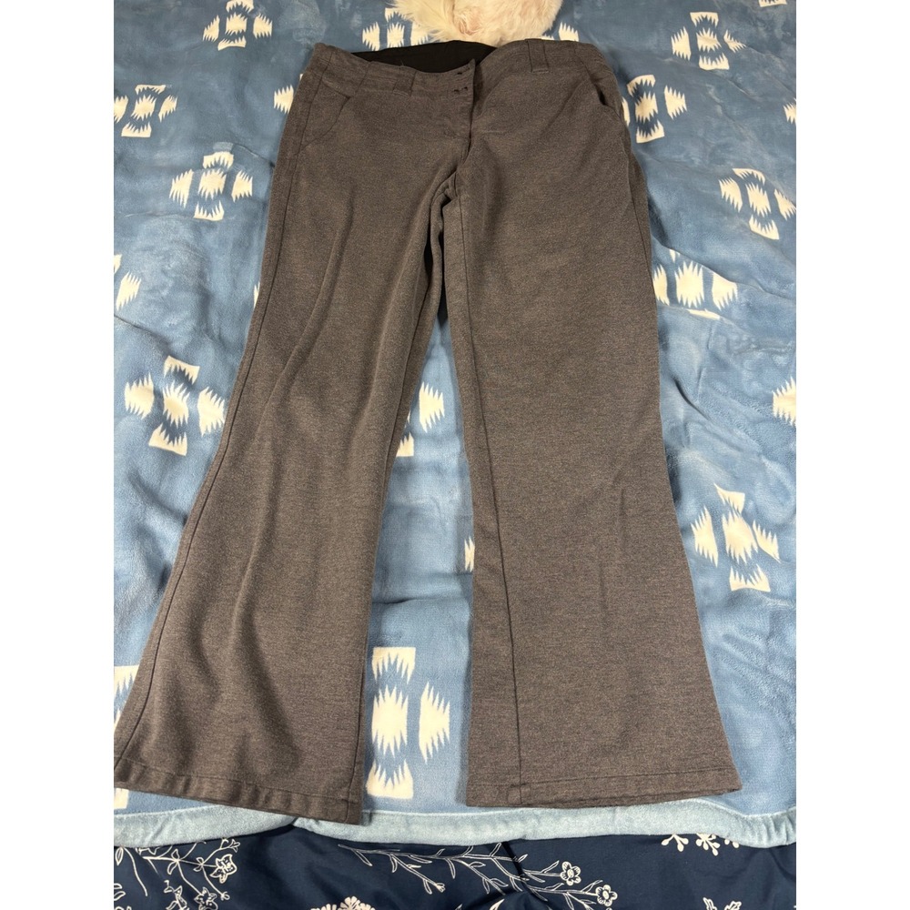 Title Nine Womens Gray Heather Wide Leg Athletic Hiking Travel Pants Size 8